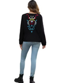 Johanna – Stylische bestickte Jacke mit V Ausschnitt und langen Ärmeln