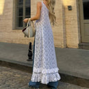 Jasmin – Ärmelloses ausgestelltes Kleid mit Bindeträgern und Seitenschlitz