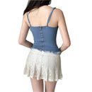 Anna – Schlanke Passform Spaghettibluse mit Schleifendesign