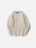 Eike - Rundhalsausschnitt Langärmelig texturiert Strickpullover