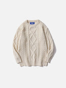 Eike - Rundhalsausschnitt Langärmelig texturiert Strickpullover