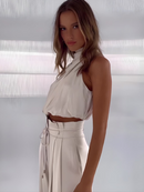 Elina – Zweiteiliges Set mit ärmellosem Top und Hose mit weitem Bein