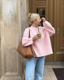 Freya - Rundhalsausschnitt Langärmelig Lose Pullover