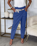 Elena – Elegante drapierte Hose mit verstellbarem Schnallengürtel