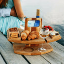 TrekTable - Tragbarer Weintisch mit Glasfächern und Snack Fächern
