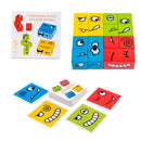 FaceForm – Ausdrucksblock-Puzzlespiel mit Emotionskarten und Zuordnungsherausforderung