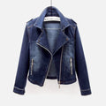 Isabel - Langärmelige Jeansjacke mit Reißverschluss und Taschen