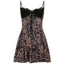 Elisa – Lässiges Leoparden Ausdrucken Minikleid mit Spaghettiträgern