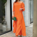 Isla - Elegantes schulterfreies Maxikleid mit langen Ärmeln und bequemer Passform