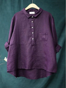 Alina - Locker sitzendes Langarmshirt mit Knopfverschluss