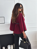 Sarina – Elegante locker sitzende Langarmjacke mit verstellbarem Gürtel