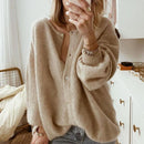 Sophia - Langärmelige Strickjacke mit Rundhalsausschnitt und Knopfleiste