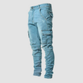 Albert - Bequeme Schlanke Passform Denim Cargohose mit Mehrfachtasche