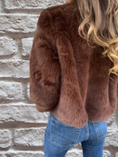 Emma - Langärmelig Kunstpelz Jacke Mit Reißverschluß