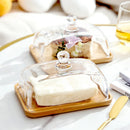ClearNest – Butterdose mit Glasdeckel und elegantem Knauf-Präsentationstablett
