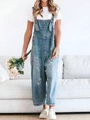 Freya - Ärmellos Weites Bein Lose Denim Overall