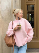 Freya - Rundhalsausschnitt Langärmelig Lose Pullover