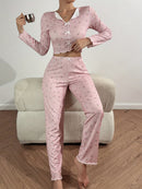 Frieda – Pyjama Satz mit Blumenmuster Langarm Oberteil und Hosen