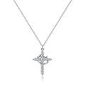 RoyalCrown - Stilvolle Krone und Kreuz Anhänger Halskette mit verstellbarem Verschluss