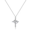 RoyalCrown - Stilvolle Krone und Kreuz Anhänger Halskette mit verstellbarem Verschluss