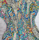 Clara – Maxikleid Mit Lebhaftem Print Und Kurzen Ärmeln