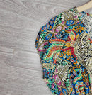 Clara – Maxikleid Mit Lebhaftem Print Und Kurzen Ärmeln