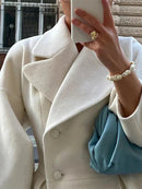Mia - Laternenhülse Reverskragen Langer Mantel
