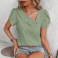 Zara - Elegance Locker Geschnittene Bluse Mit Kurzen Ärmeln