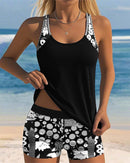 Isla – Elegantes ärmelloses Tanktop mit geblümtem Shorts-Set