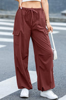 Erika - Weites Bein Cargohose mit Kordelzug und Taschen