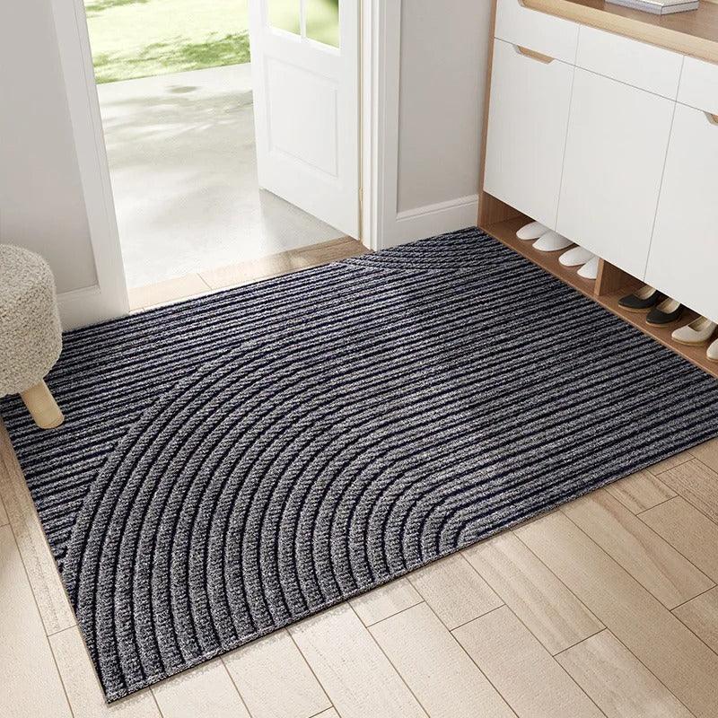 Elegante Fußmatte mit Wellenmuster rutschfester Unterseite und Sandfänger