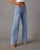 Luise - Modische knöchellange Jeans mit weitem Bein und Taschen