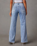 Luise - Modische knöchellange Jeans mit weitem Bein und Taschen
