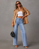 Luise - Modische knöchellange Jeans mit weitem Bein und Taschen