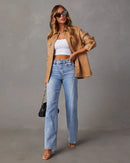 Luise - Modische knöchellange Jeans mit weitem Bein und Taschen