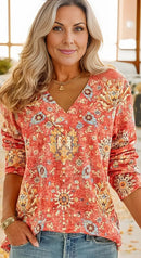 Emma – Elegantes V Ausschnitt Top Mit Lockerer Passform