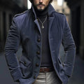 Bastian - Langärmelig Standkragen Kord Blazer Mit Taschen