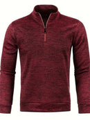 Anselm - Lässig Langärmelig Vlies Halber Reißverschluss Pullover