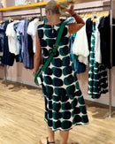 Minna - Lässig Ärmellos Gedruckt Rund Nacken Kleid