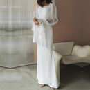 Lina – Modisches Langarm Schlanke Passform Kleid mit quadratischem Kragen