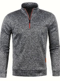 Anselm - Lässig Langärmelig Vlies Halber Reißverschluss Pullover