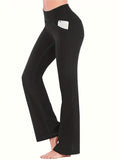 Anke – Schmal geschnittene Hose mit hoher Taille und weitem Bein und Taschen