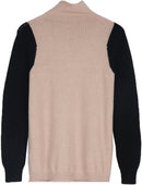 Emma - Eleganter zweifarbiger Rollkragenpullover aus Wolle