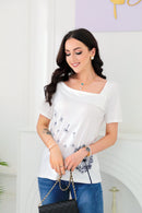 Daisy – Elegantes Bedrucktes Kurzarm Top