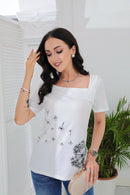 Daisy – Elegantes Bedrucktes Kurzarm Top