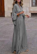 Angelika - Stylisches V Ausschnitt Kleid mit Fledermausärmeln und lockerer Passform