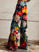 Anna - Weites Bein Blumen Druck Hose Mit Taschen
