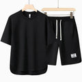 Leon - Zweiteiliges Satz mit Rundhals Kurzarmshirt und Kurze Hosen mit Kordelzug