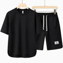 Leon - Zweiteiliges Satz mit Rundhals Kurzarmshirt und Kurze Hosen mit Kordelzug