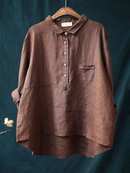 Alina - Locker sitzendes Langarmshirt mit Knopfverschluss